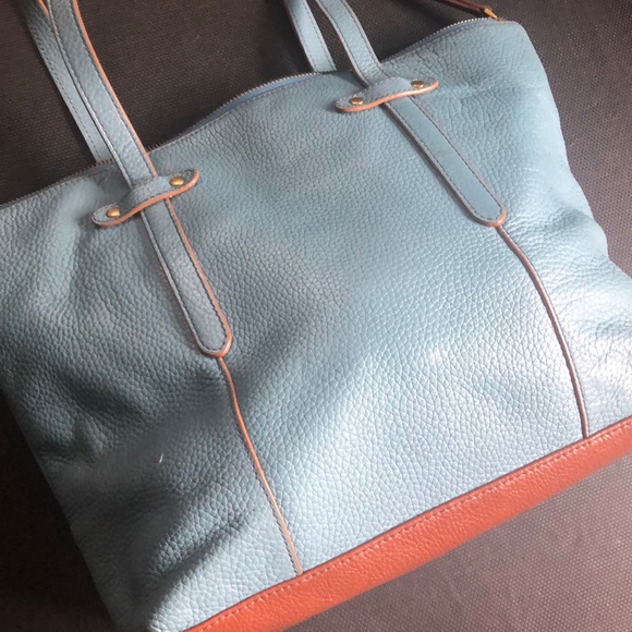 FOSSIL Pebble Leather blue Tote bag 💼 - Picture 14 of 16